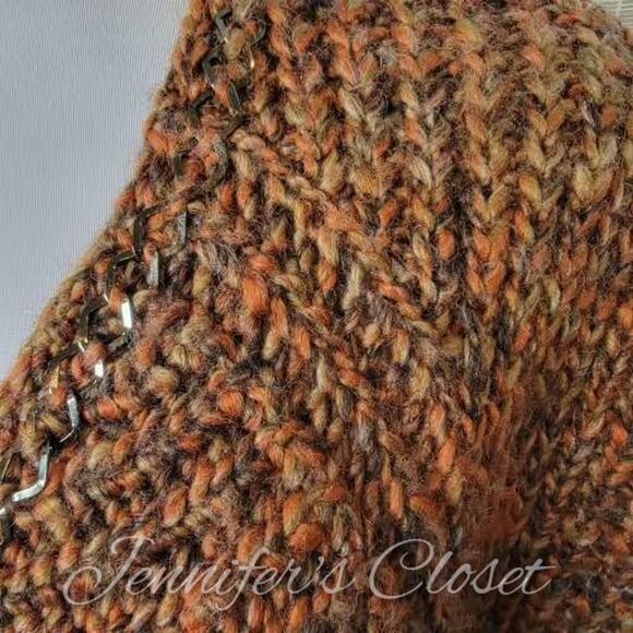 Chico's Katrina Chain Link Hardware Fringe Open Cardigan Size 1=M/8 - Picture 5 of 15